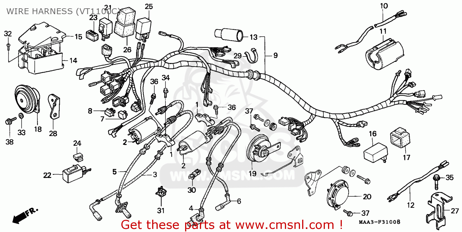 Honda Vt1100c Shadow 1995  S  Austria    Asv Rbm Wire