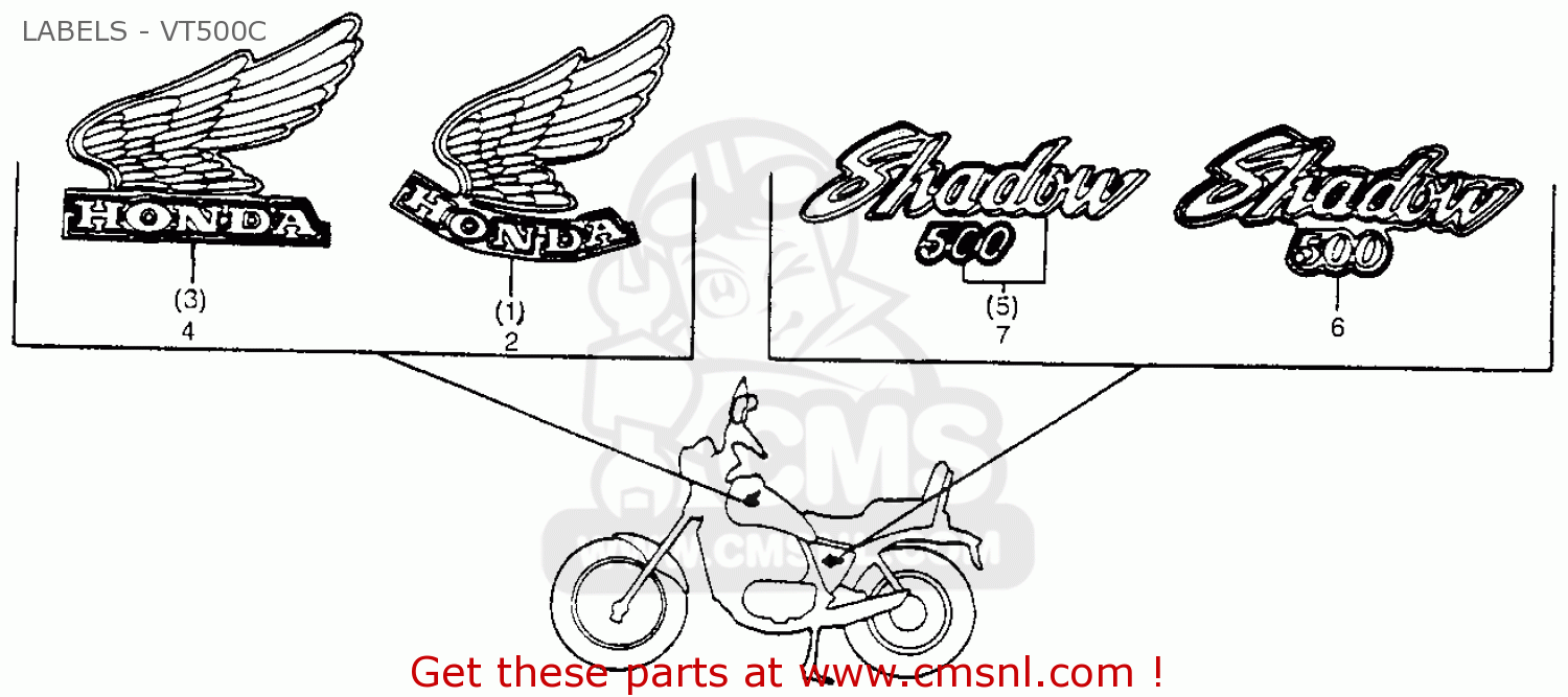 Honda vt500c labels #6