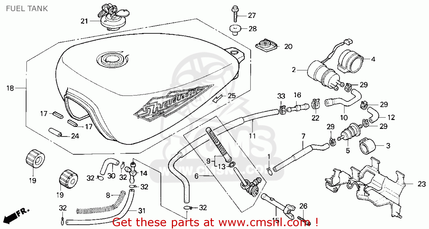 Honda vt600c gas tank