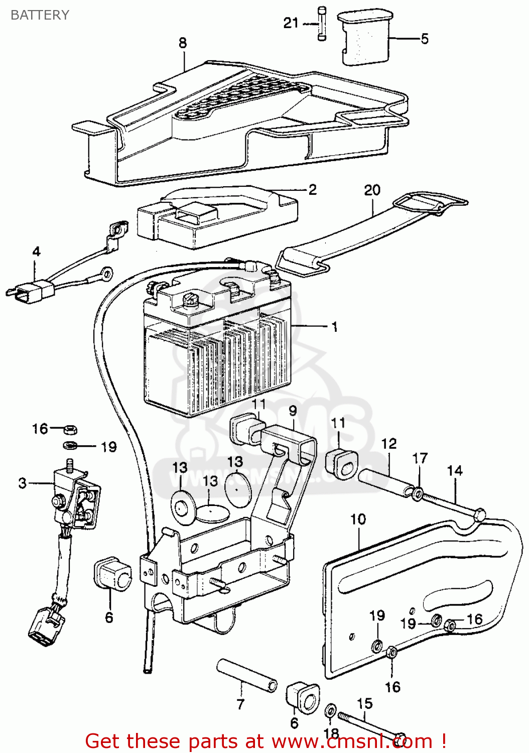 Honda Xl250 Motosport K0 1975 Usa Battery - schematic ...