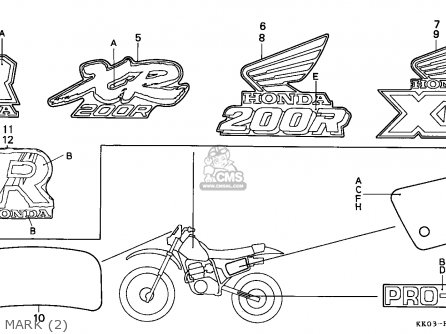 Honda XR200R 1990 L GENERAL EXPORT KPH Parts Lists And Schematics