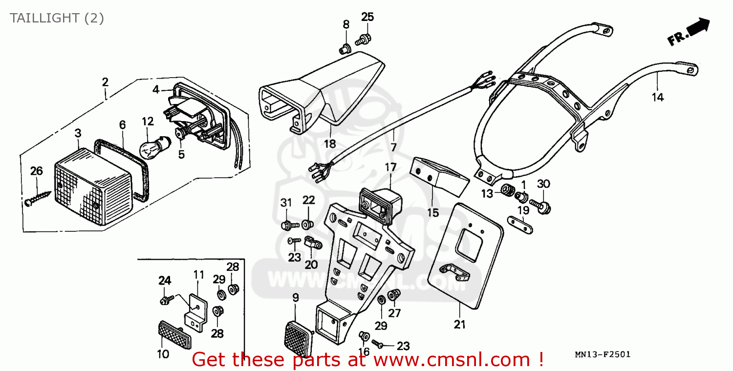 Honda xr600r tail light