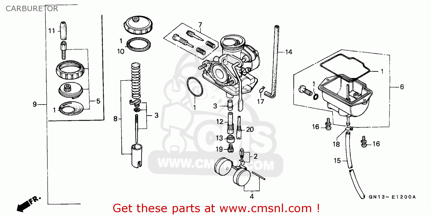 Honda 250ex carburetor diagram