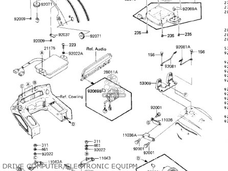 Kawasaki 1985 Zn1300-a3 Voyager parts list partsmanual partsfiche