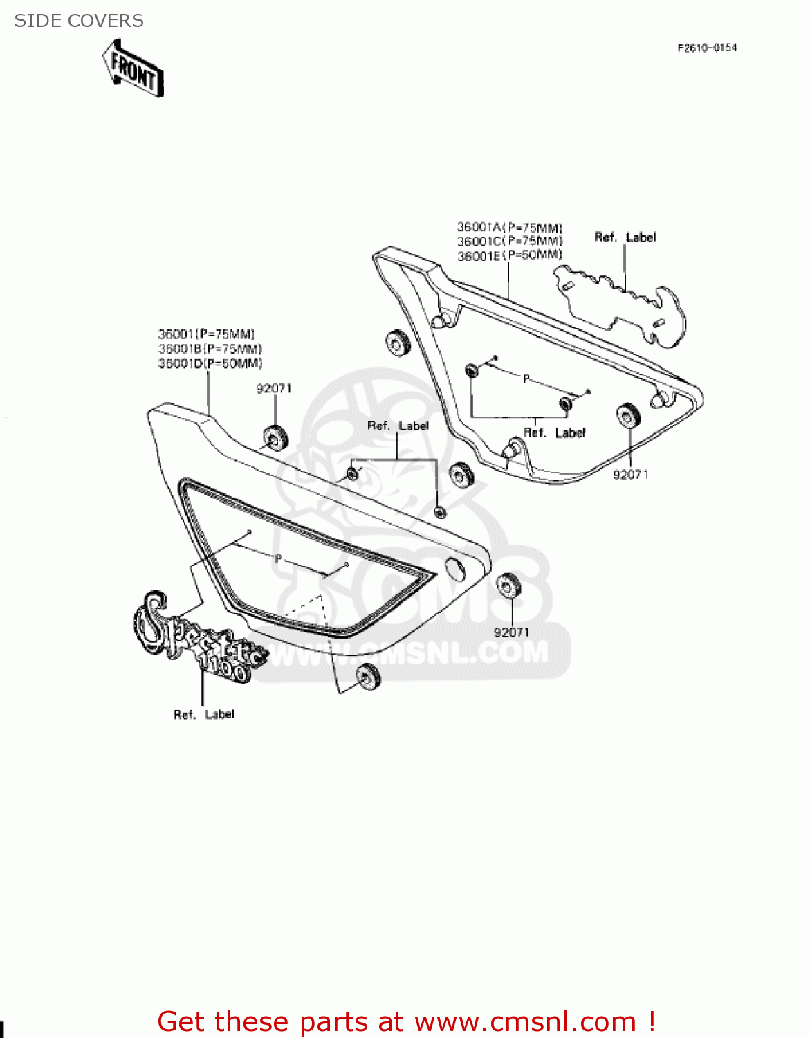 Kawasaki KZ1100D2 SPECTRE 1983 USA CANADA SIDE COVERS Buy Original