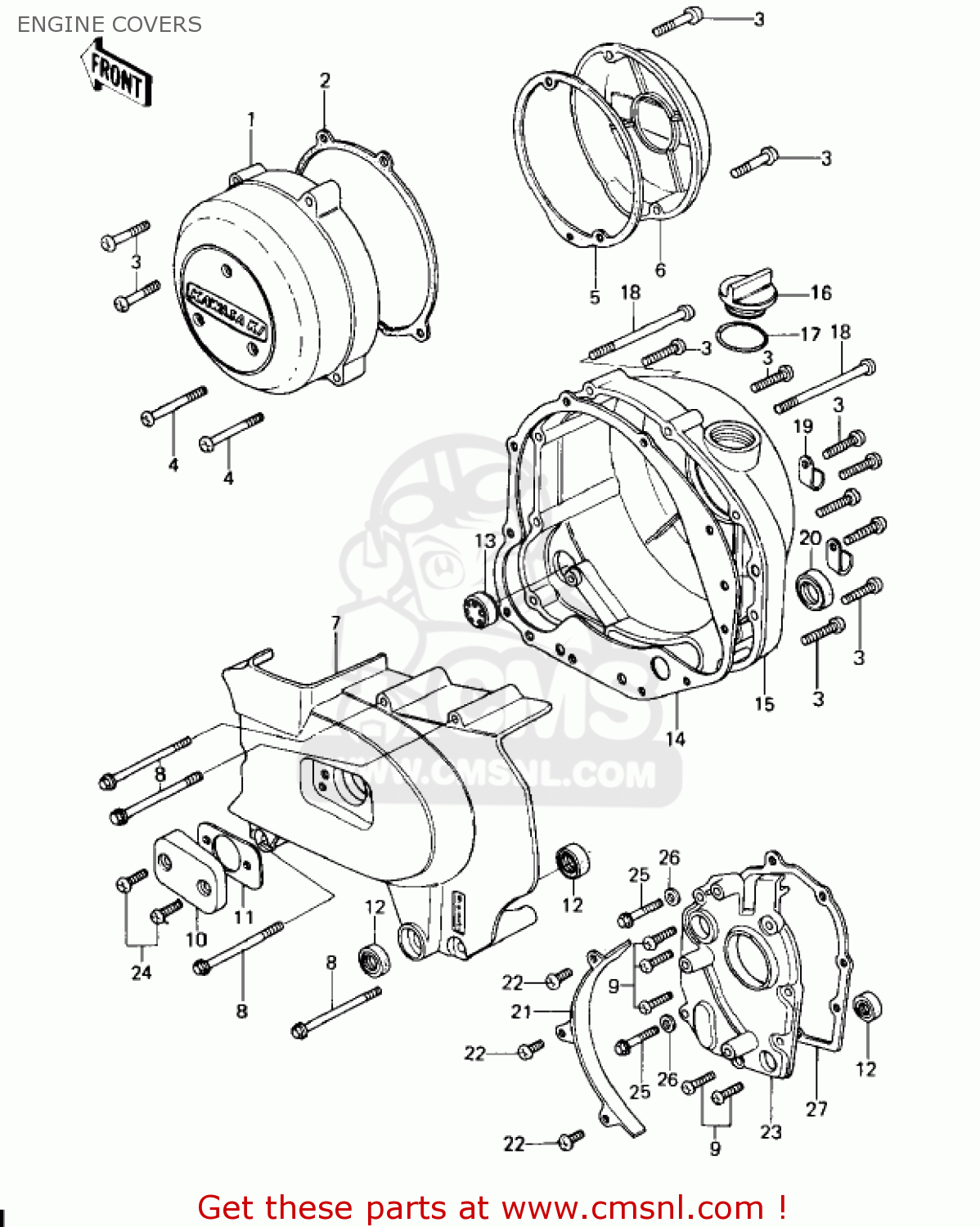 Kawasaki KZ650C2 CUSTOM 1978 USA CANADA MPH KPH ENGINE COVERS Buy