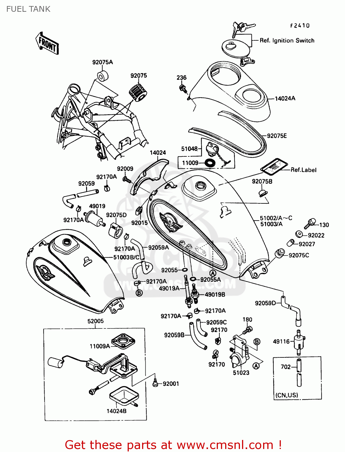 Kawasaki VN1500A4 VULCAN 88 1990 USA CALIFORNIA FUEL TANK Buy