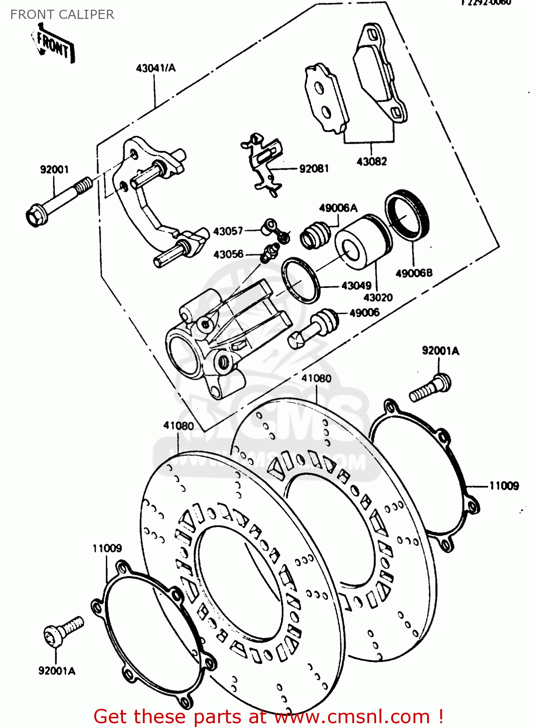 Kawasaki ZX400C2 1985 EUROPE UK FR GR SD SP FRONT CALIPER Buy