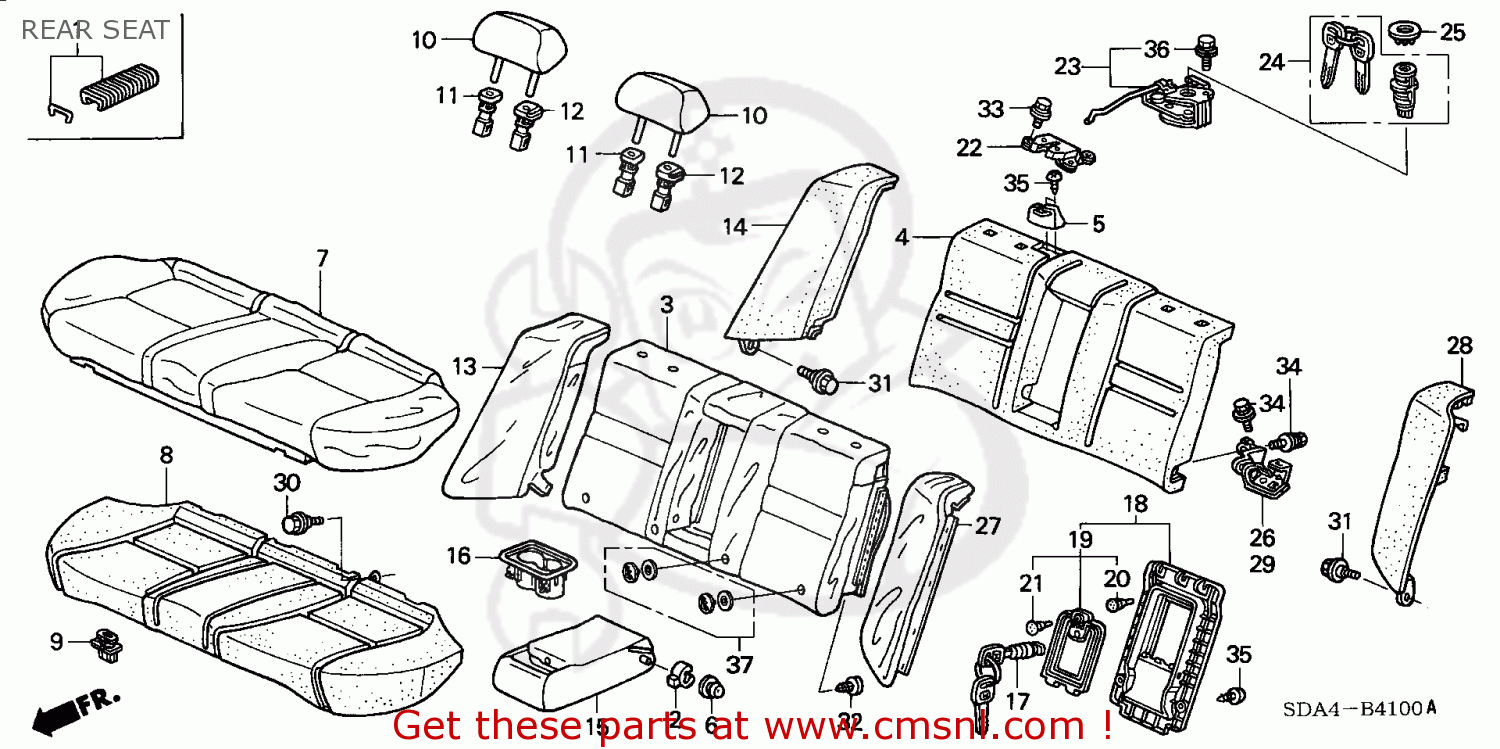 82127SDAA31 Pad Frame Rr Honda Buy The 82127 SDA A31 At CMSNL