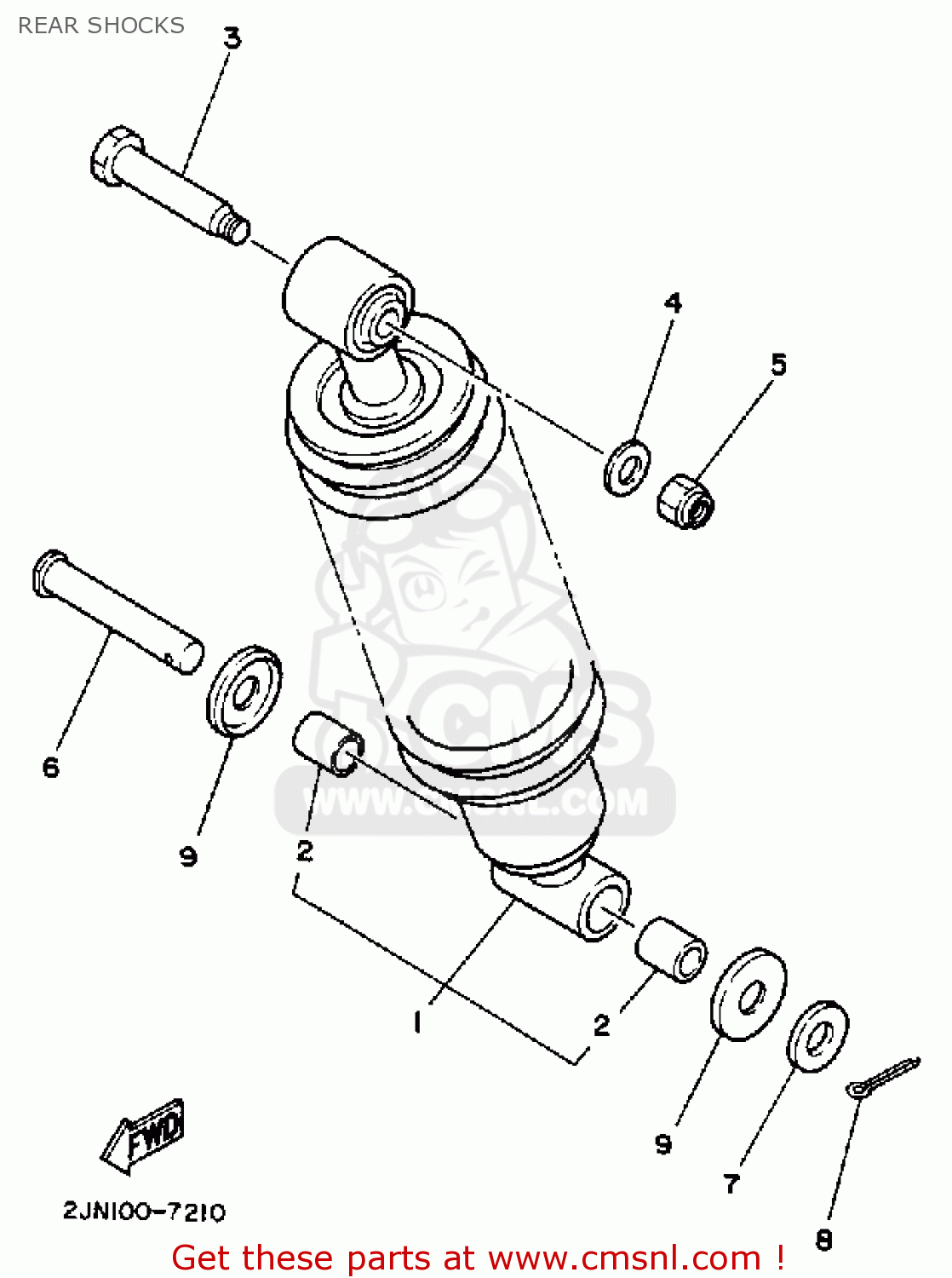 2JN22210006W Shock Absorber Assy Rear Yamaha Buy The 2JN 22210 00