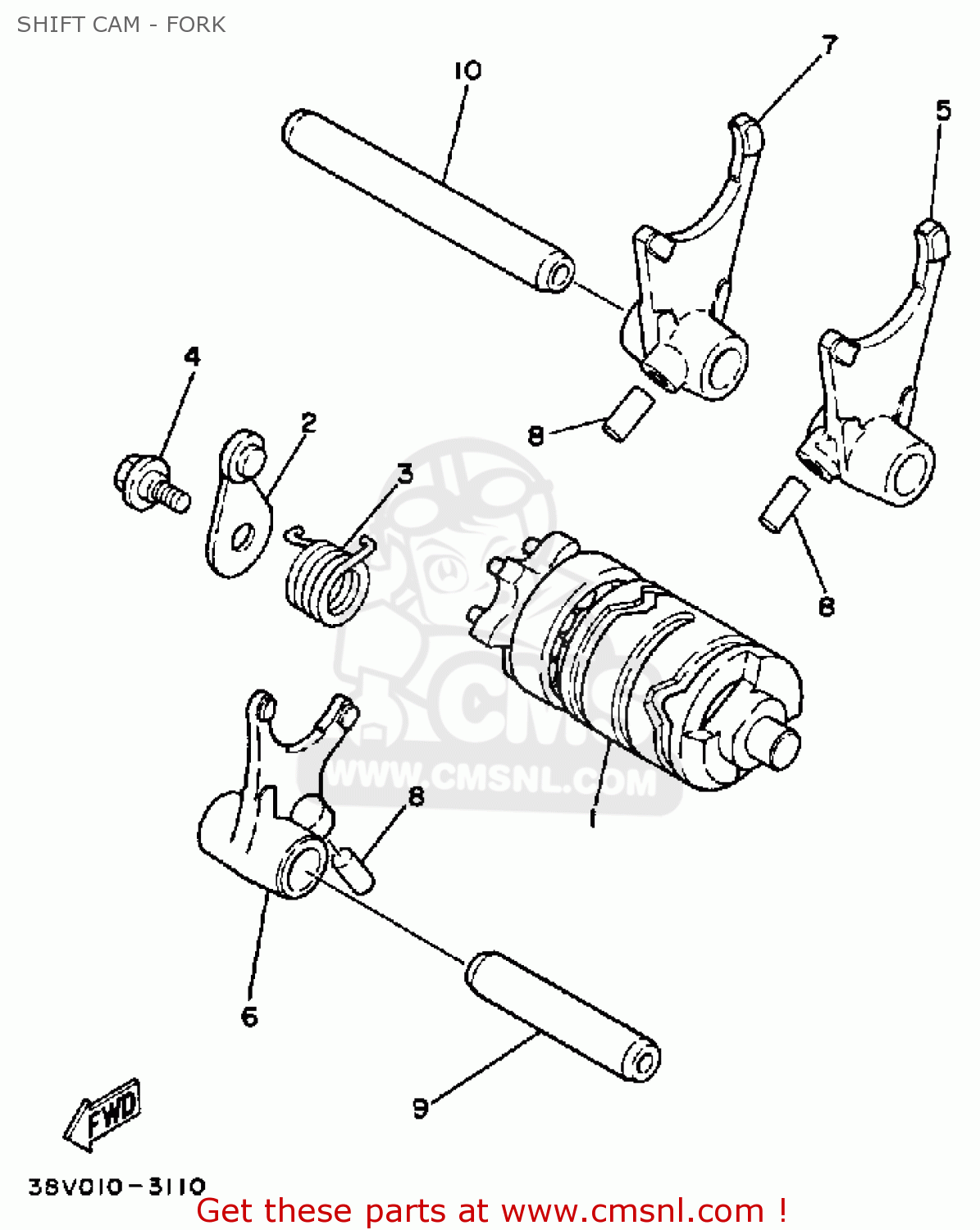 38V1854000 Shift Cam Assy Yamaha Buy The 38V 18540 00 At CMSNL