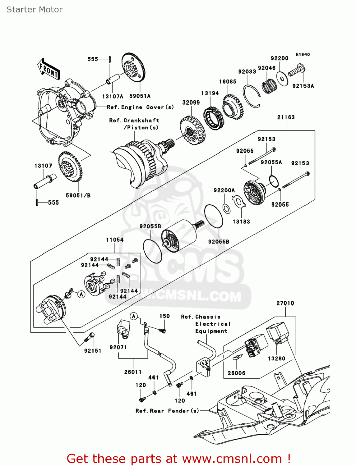 Shaft Starter Side For Zx Fef Ninja Zx R Usa Abs Order At Cmsnl