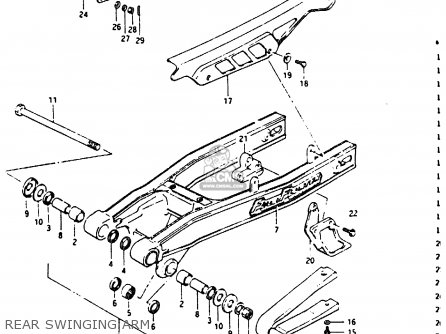 dr200 suzuki rear swinging arm 1987 1988 1986 parts list cmsnl