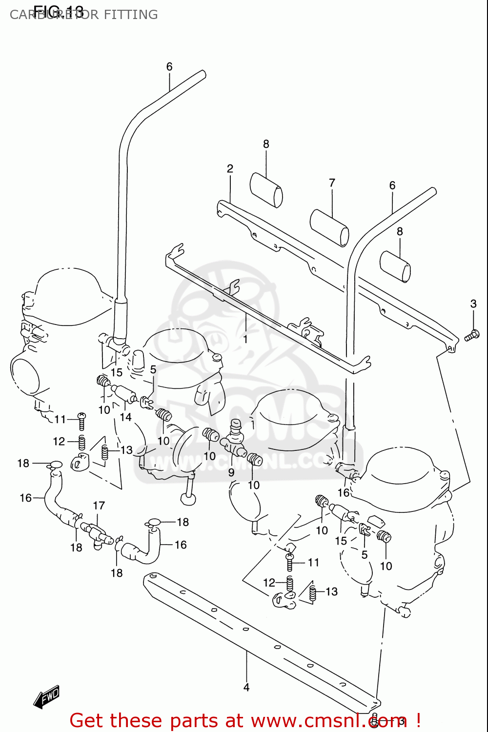 Suzuki Gsf1200 S Bandit 19972000 (usa) Carburetor Fitting schematic
