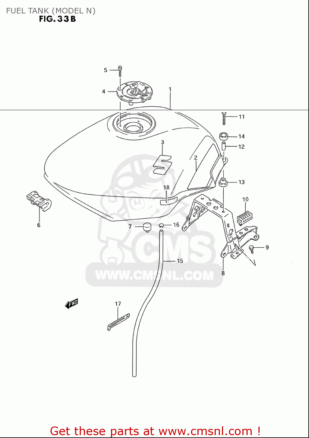 Suzuki Gsx600 F Katana 19881996 (usa) Fuel Tank (model N) schematic