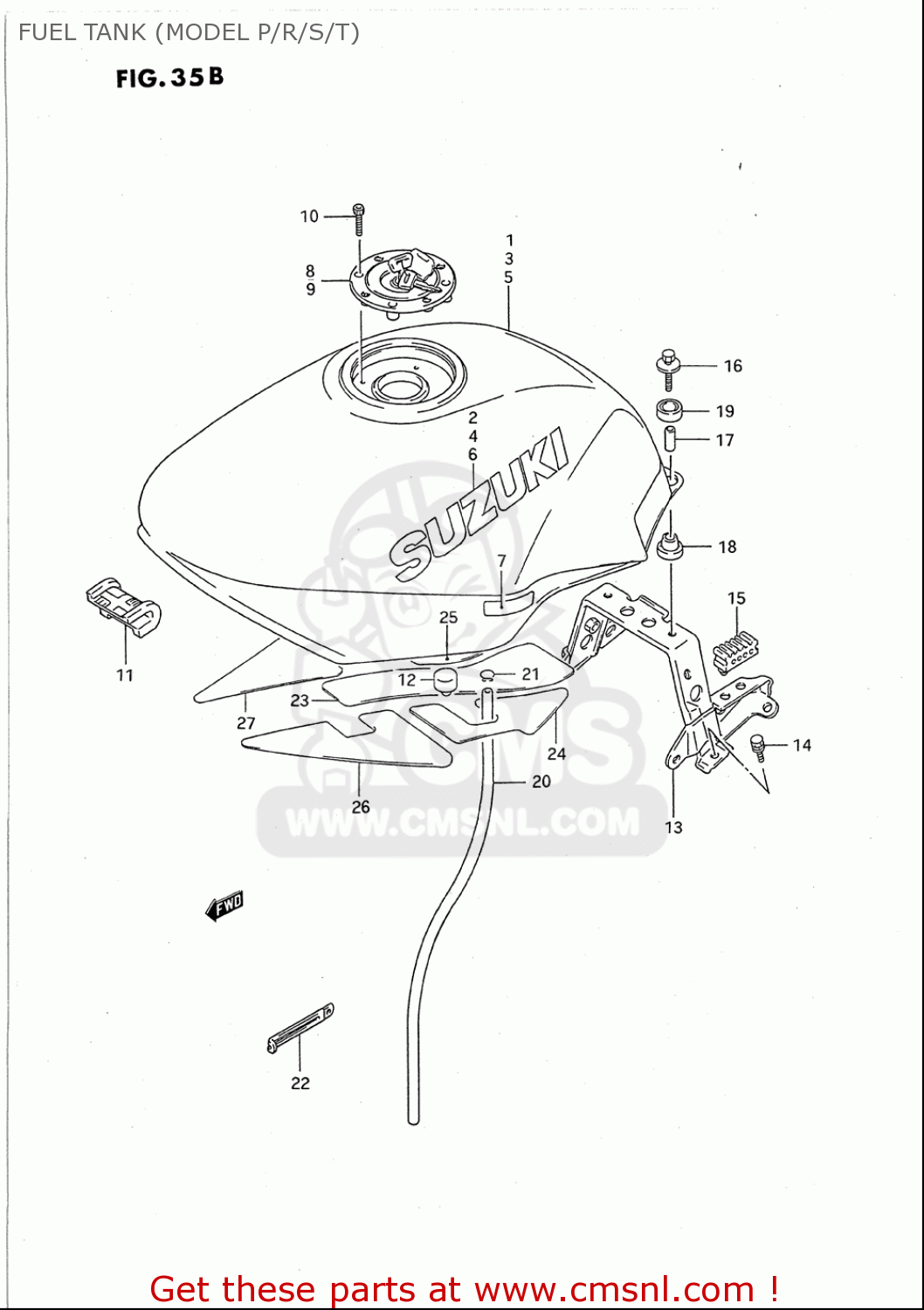 Suzuki Gsx750 F Katana 19891996 (usa) Fuel Tank (model P/r/s/t