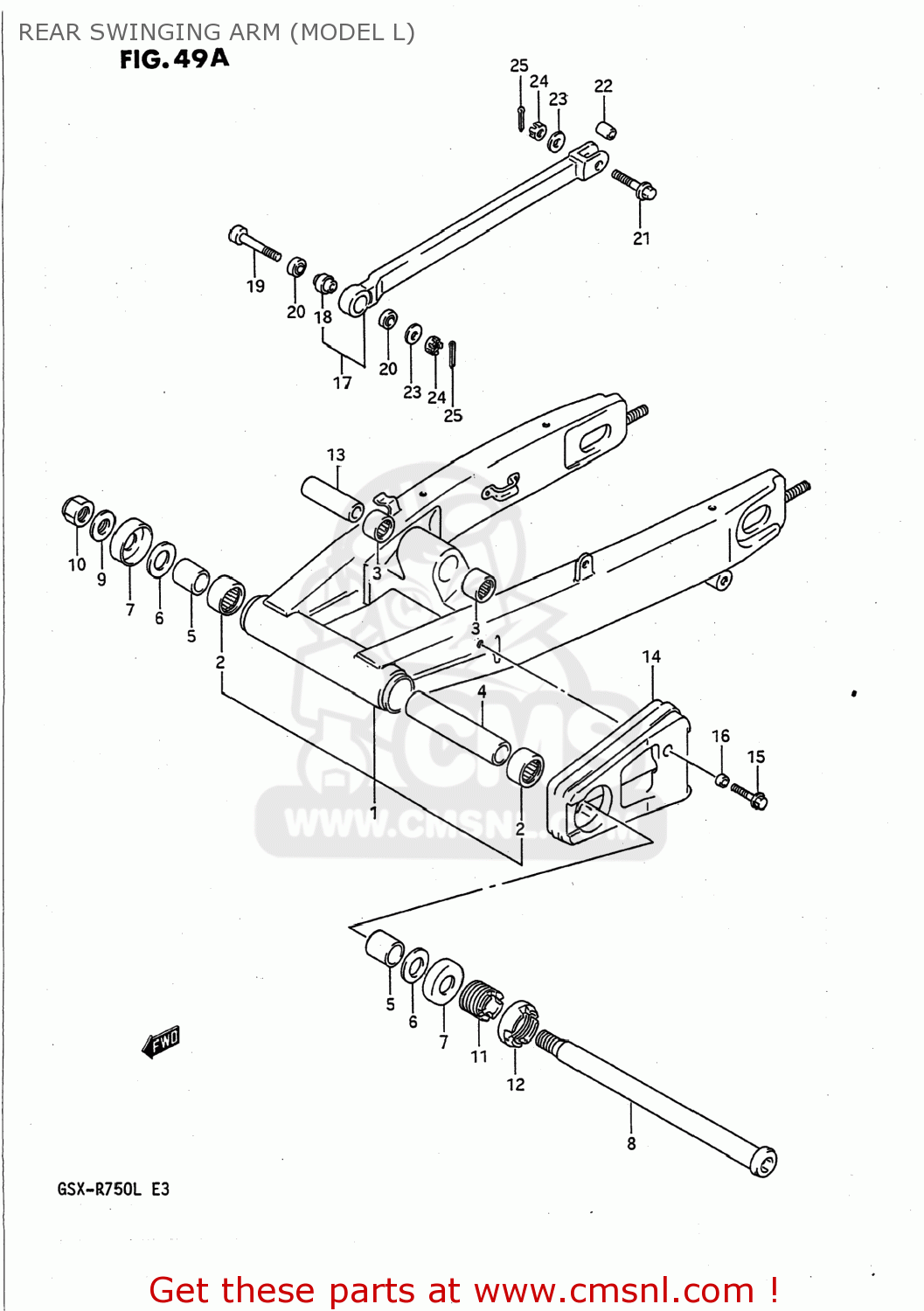 Suzuki GSXR750 1988 J USA E03 REAR SWINGING ARM MODEL L Buy