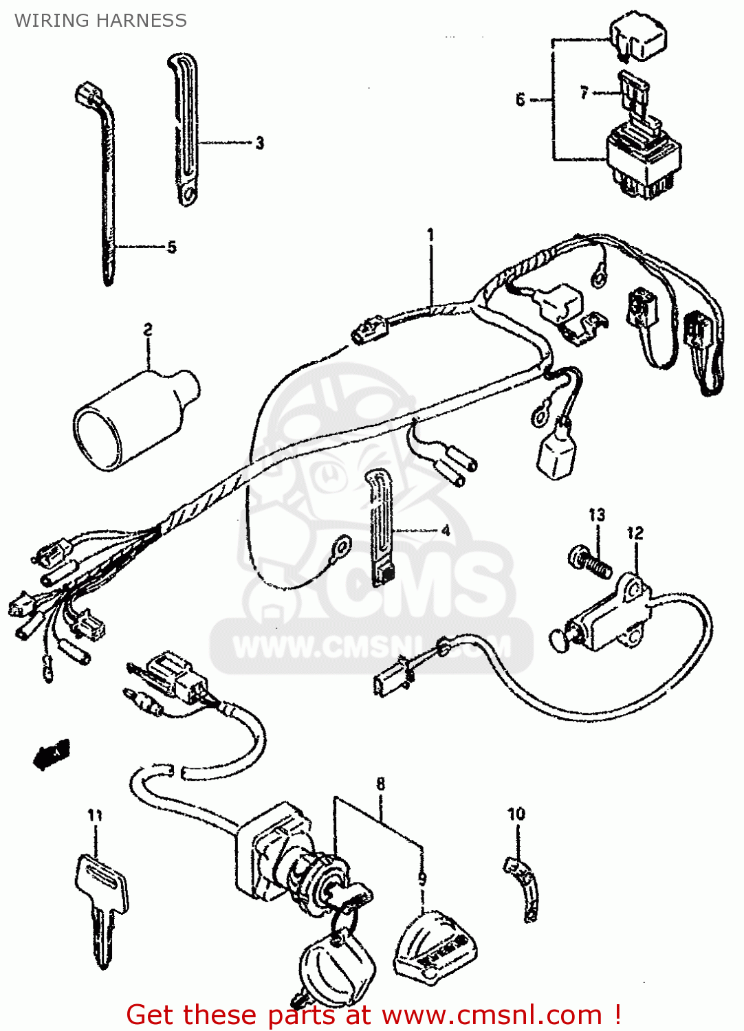 Suzuki Lt80 1992 (n) Wiring Harness - schematic partsfiche