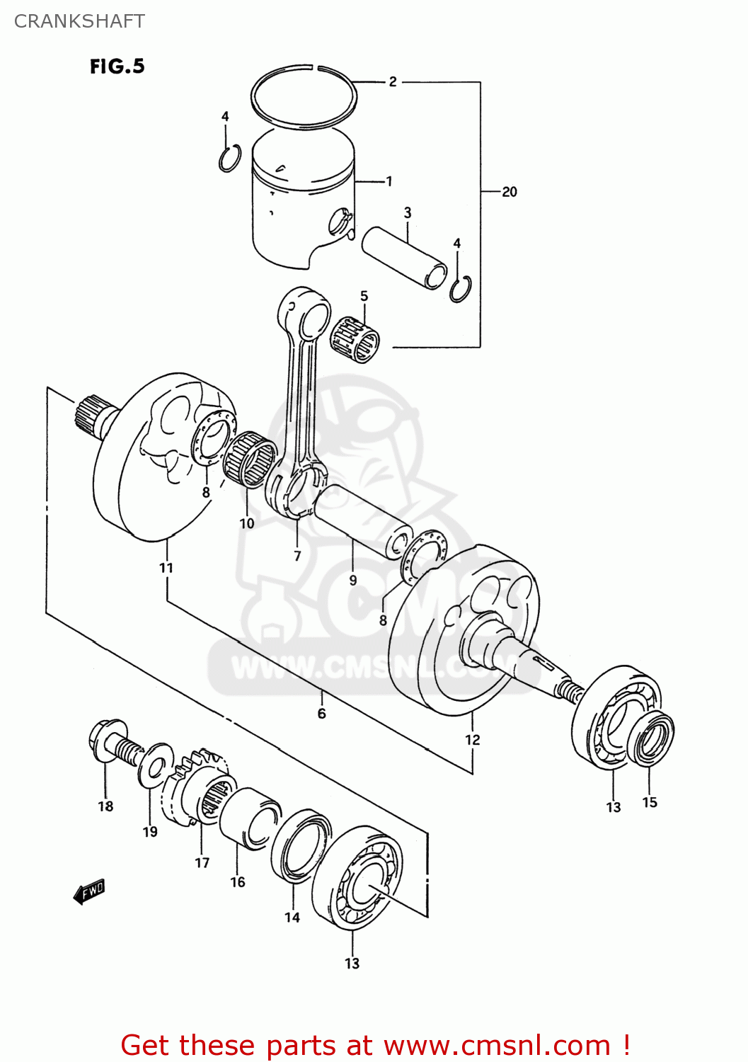 Suzuki RM125 1993 P USA E03 CRANKSHAFT Buy Original CRANKSHAFT