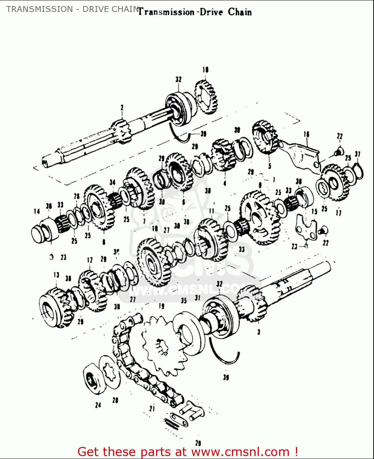 Suzuki T20 Tc250 1969 (usa) Transmission Drive Chain schematic