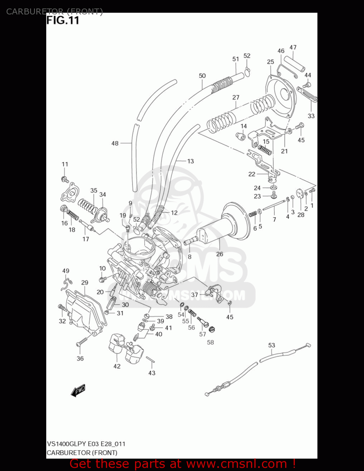 Suzuki Vs1400 Glp Intruder 1996-2003 (usa) Carburetor (front