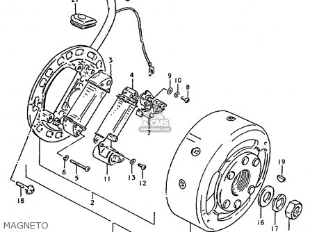 Suzuki Zr50k 1981 (x) (e22) parts list partsmanual partsfiche moped kick starter schematic 