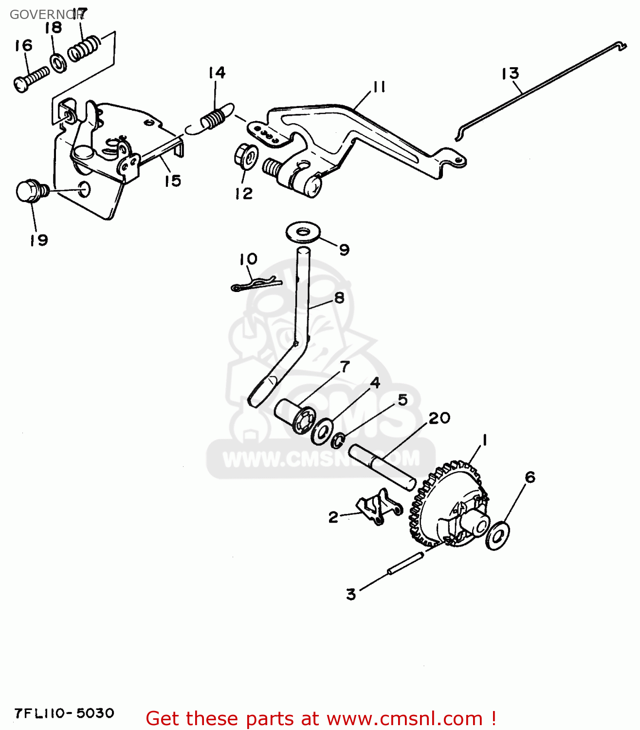 Yamaha Ef1000 7fl1 Generator Governor schematic partsfiche