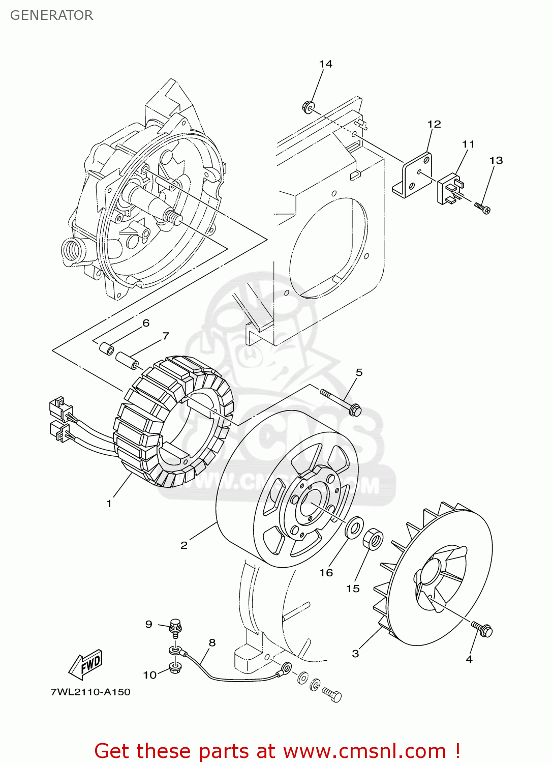 Yamaha Ef3000ise 7wl2 Ef3000iseb 7wl2 Generator 2002 Generator
