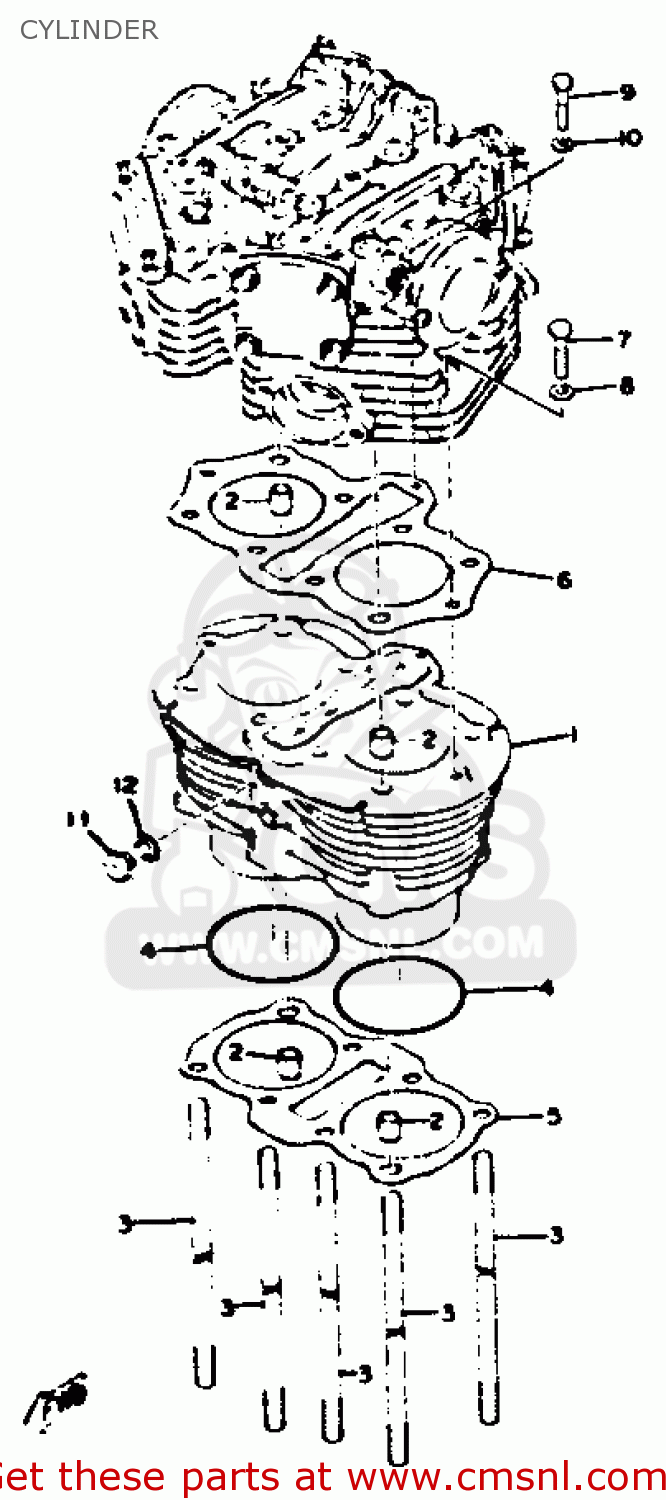 Yamaha XS650 2 1979 USA CYLINDER Buy Original CYLINDER Spares Online