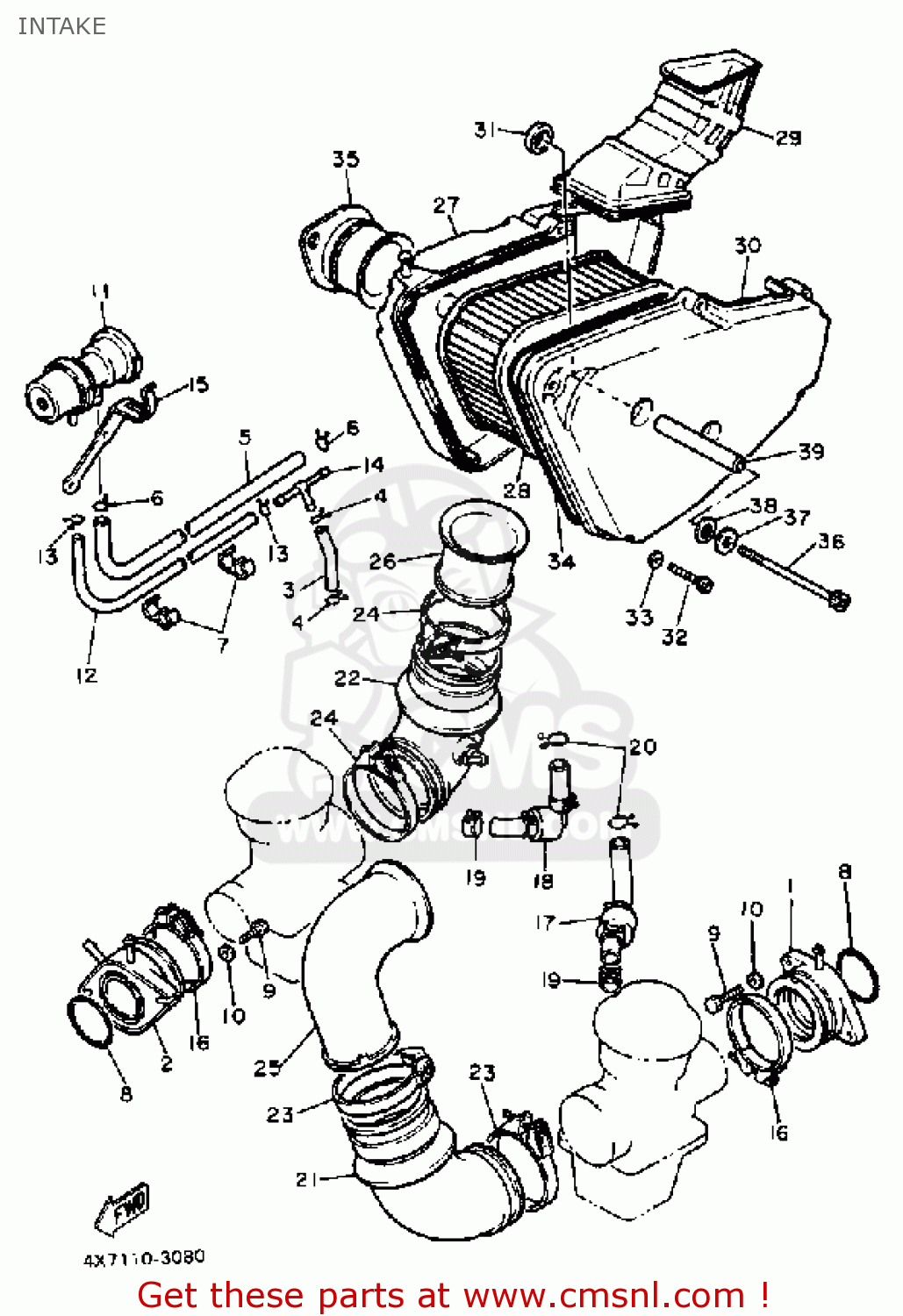 Yamaha Xv750 Virago 1983 (d) Usa Intake schematic partsfiche