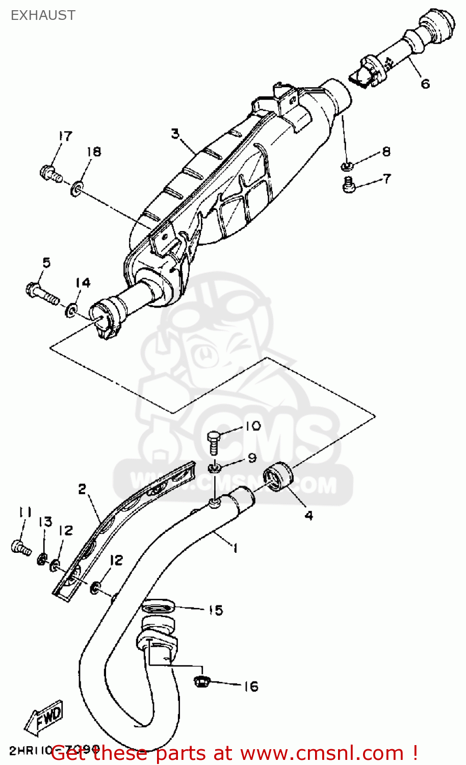 Yamaha Yfm Fwt Hr Big Bear Exhaust Buy Original Exhaust