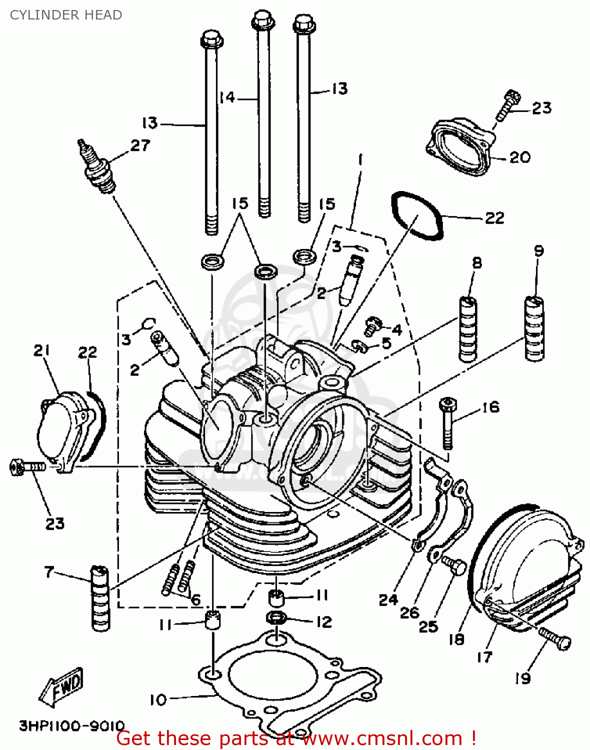 Yamaha Yfm350fww Big Bear 1989 Cylinder Head