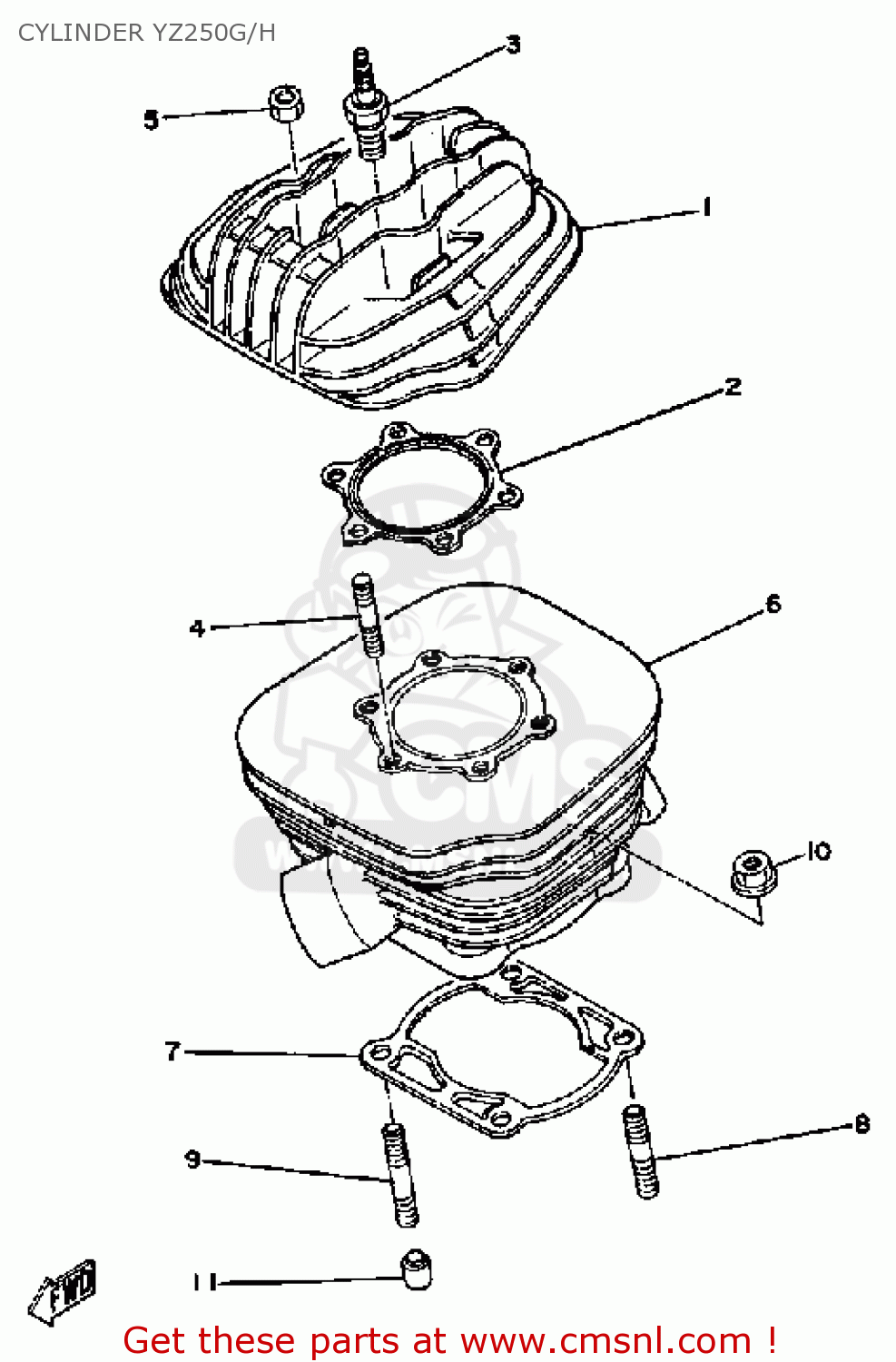 Yamaha Yz250 Competition 1980 (a) Usa Cylinder Yz250g/h schematic