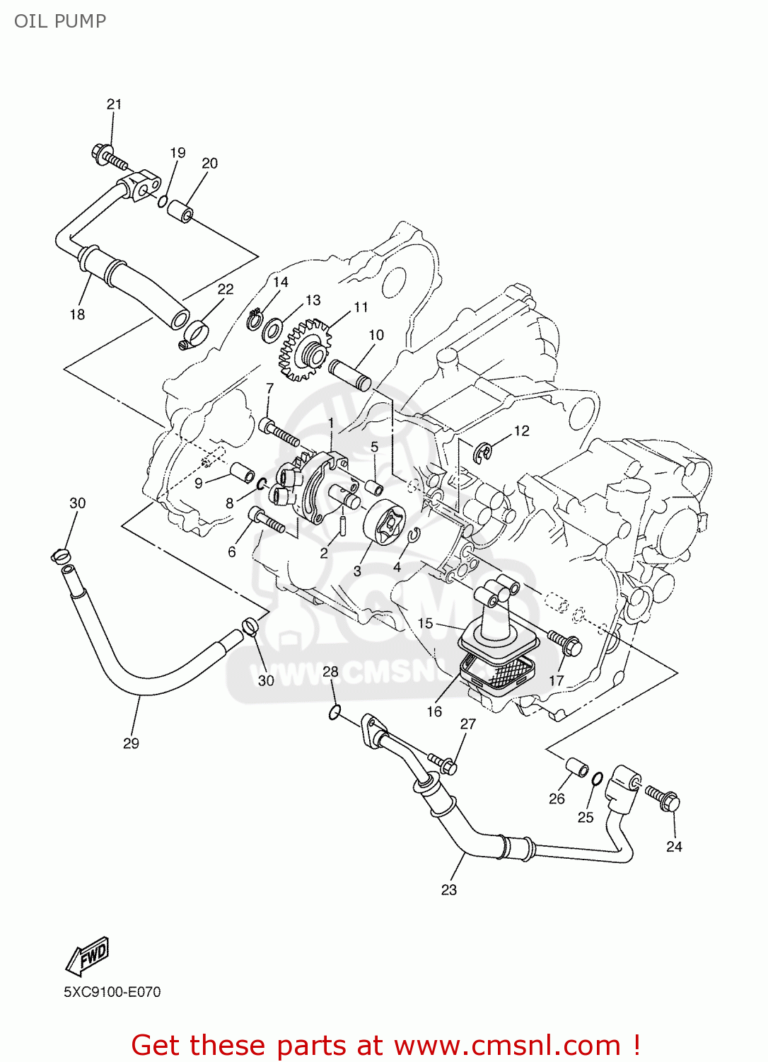 Yamaha Yz250f 2007 5xcj Japan 1f5xc100e1 Oil Pump schematic partsfiche