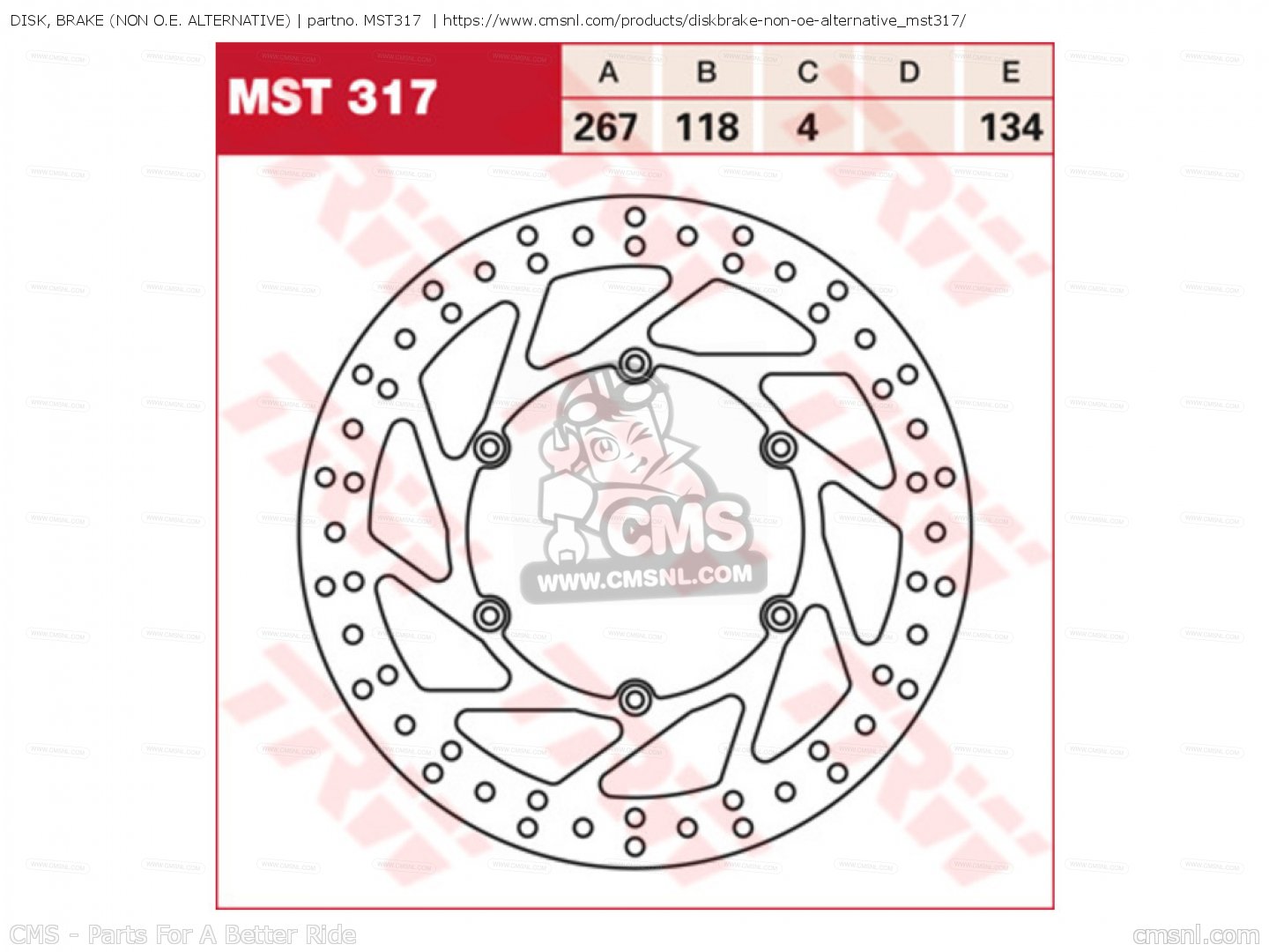 MST317 Disk Brake Yamaha Buy The MST317 At CMSNL