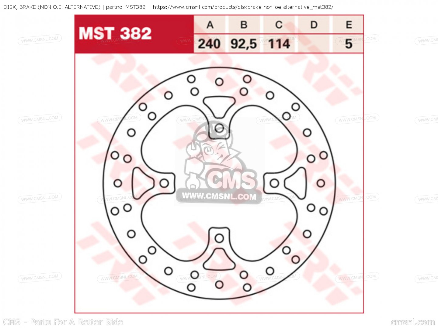 MST382 Disk Brake Yamaha Buy The MST382 At CMSNL