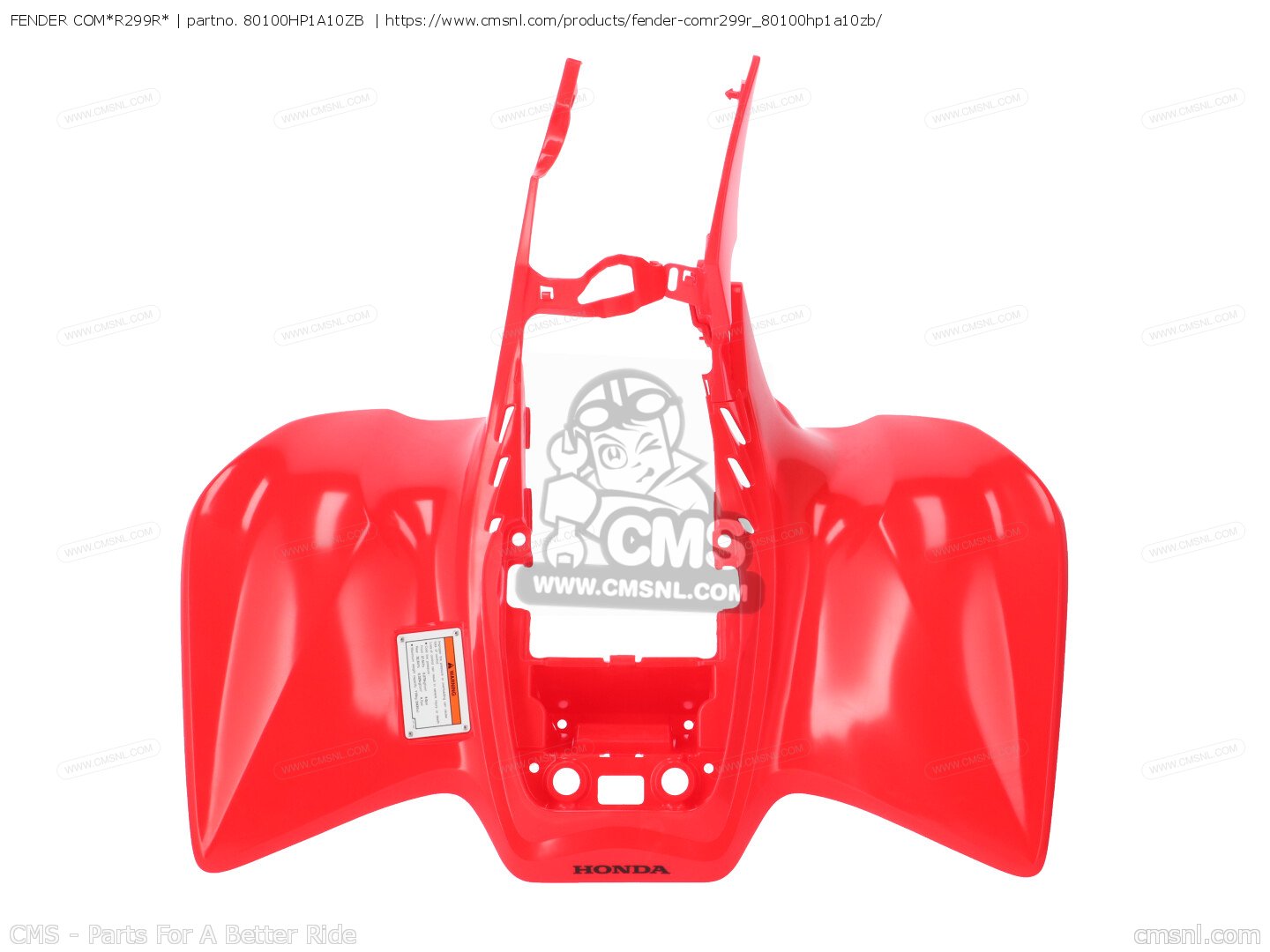 80100HP1A10ZB Fender R299r Honda Buy The 80100 HP1 A10ZB At CMSNL