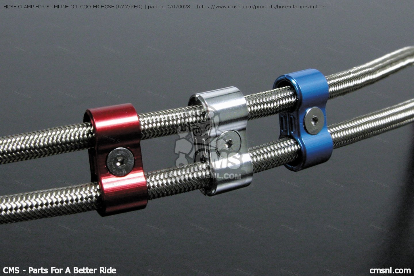 07070028 Hose Clamp For Slimline Oil Cooler Hose (6mm/red) Takegawa