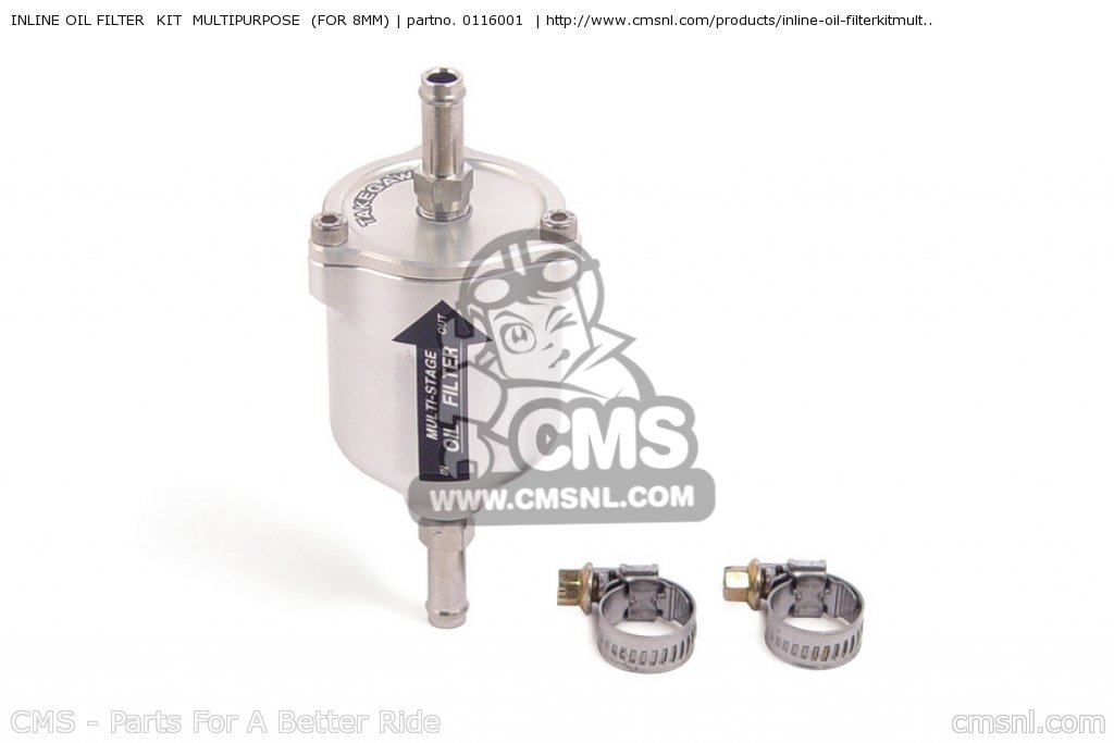 0116001 Inline Oil Filter Kit Multipurpose (for 8mm) Takegawa 0116001