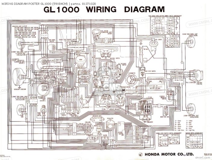 Wiring Diagram Poster Gl1000 (59x84cm) Other 81371020