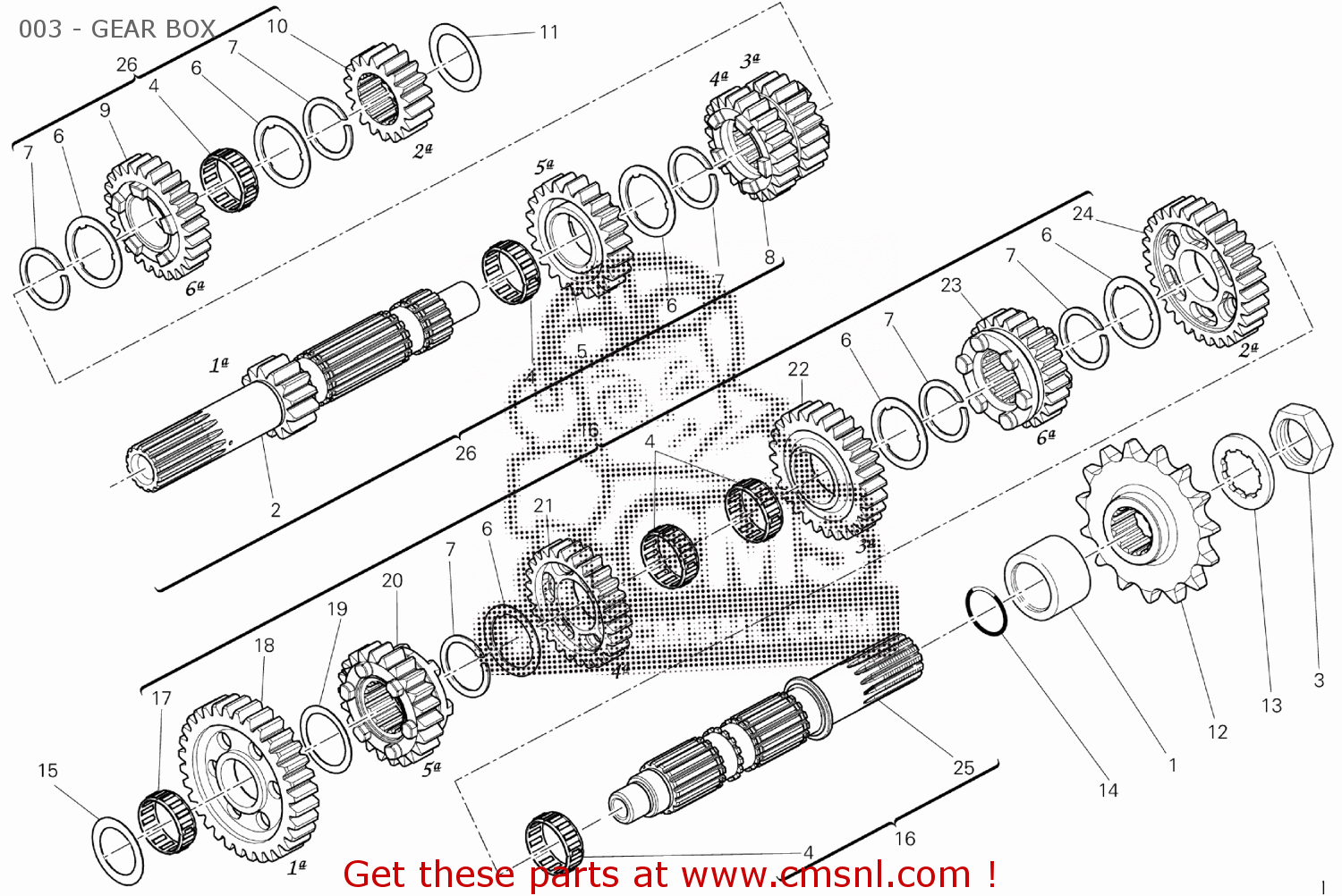 14911101A Gearbox Main Shaft Ducati buy the 14911101A at CMSNL