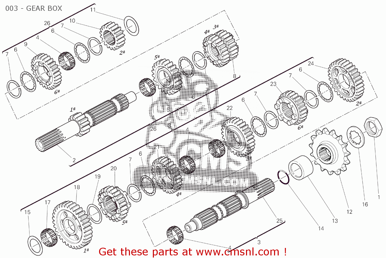 14911261A Gearbox Main Shaft Ducati buy the 14911261A at CMSNL