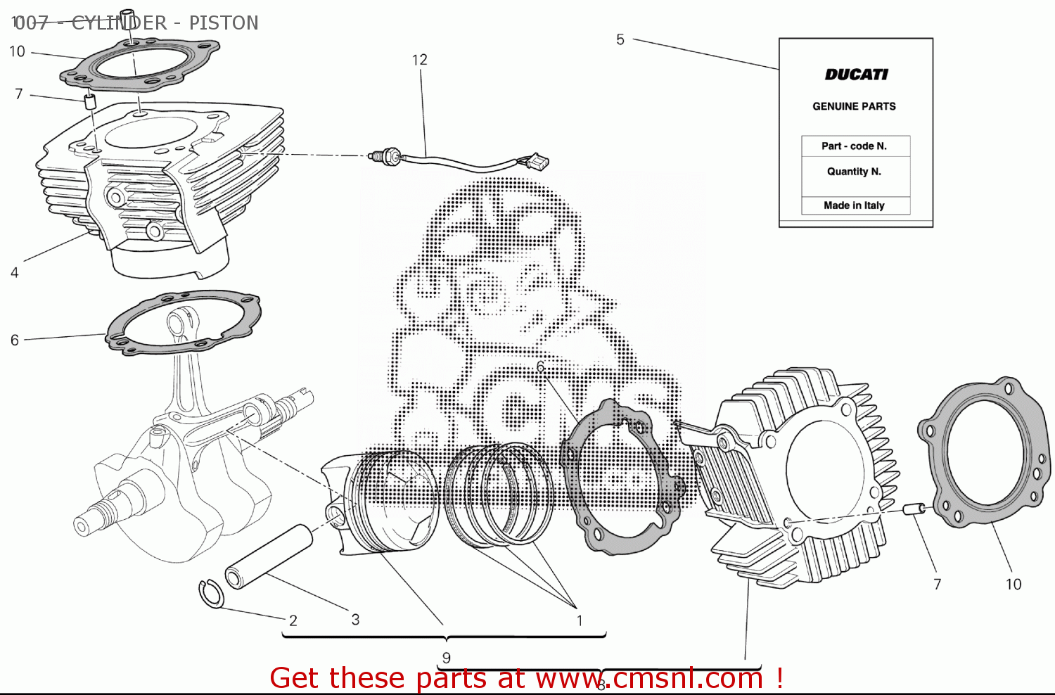 12021221B Vertical Cylinderpiston Fit Ducati buy the 12021221B at CMSNL