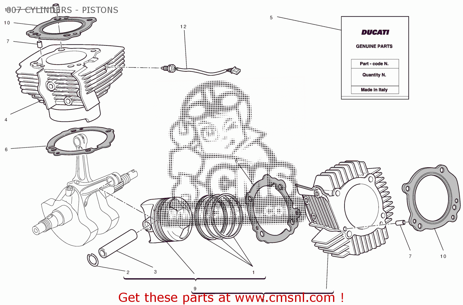 12021603A Vertical Cylinderpiston Fit Ducati buy the 12021603A at CMSNL
