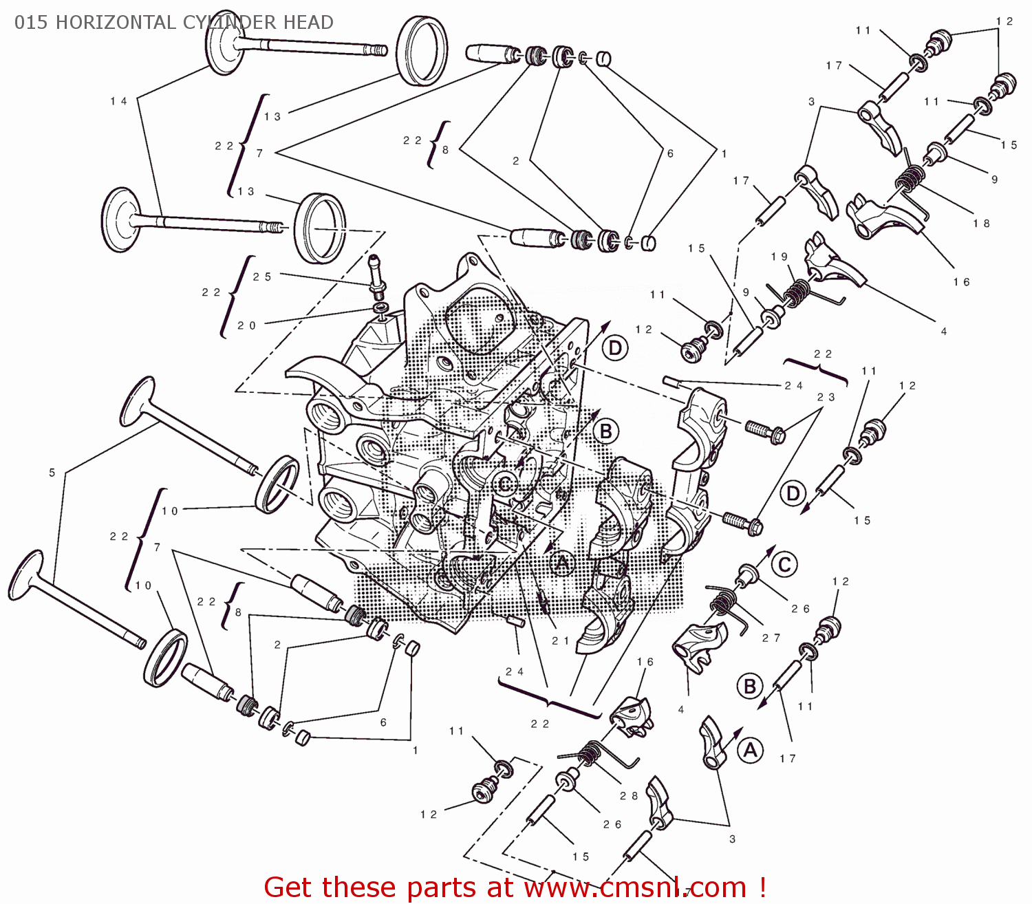 Ducati COMPLETE HORIZONTAL HEAD 30123291A Ducati COMPLETE HORIZONTAL HEAD 30123291A