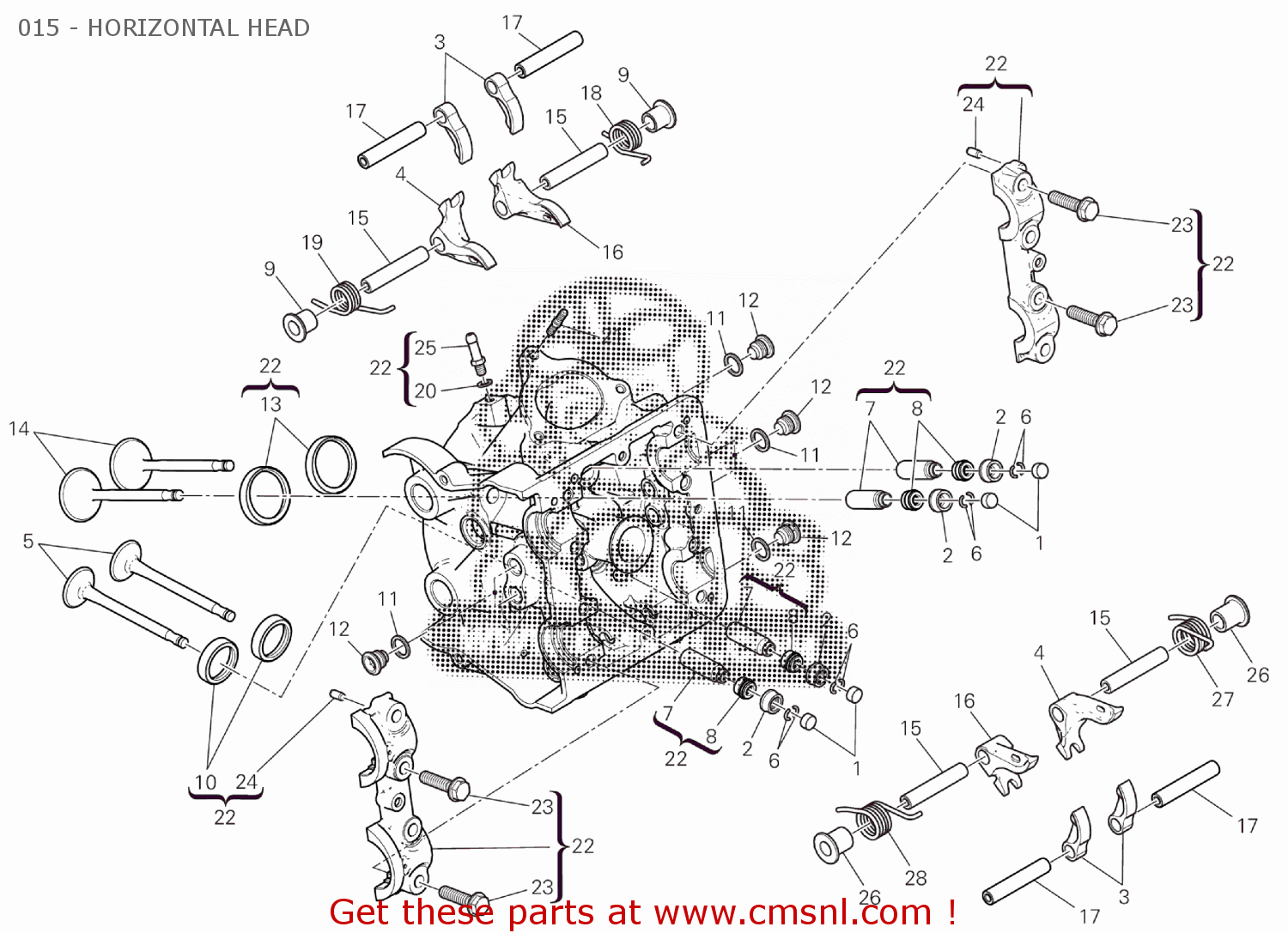 30124071B: Complete Horizontal Head Ducati - buy the 30124071B at CMSNL