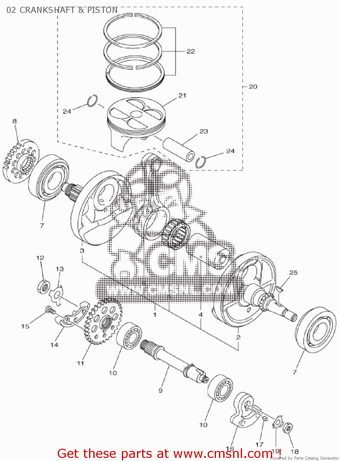 1SL1140000: Crankshaft Assy Yamaha - buy the 1SL-11400-00 at CMSNL