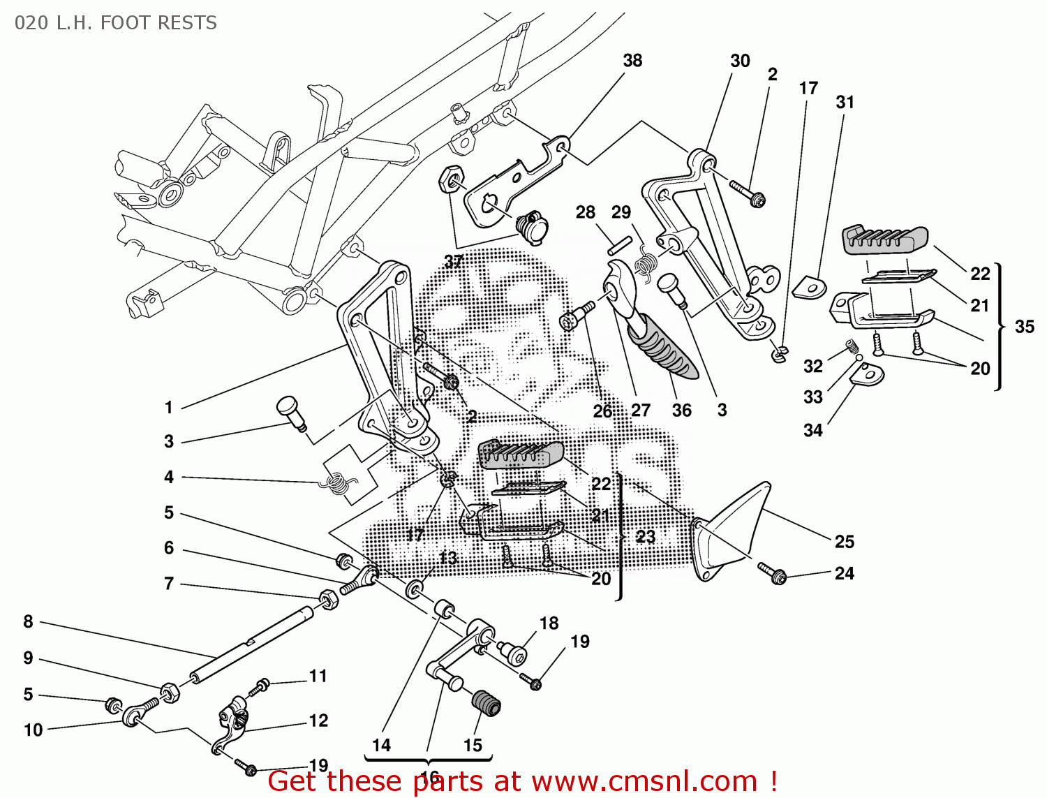 037069860 Rear Left Footrest Ducati buy the 037069860 at CMSNL