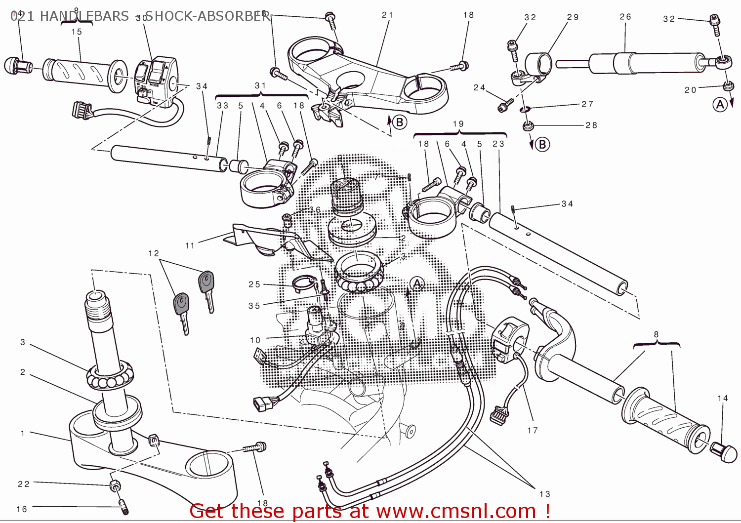 34220342A: Steering Head Base Assembly Ducati - buy the 34220342A at CMSNL