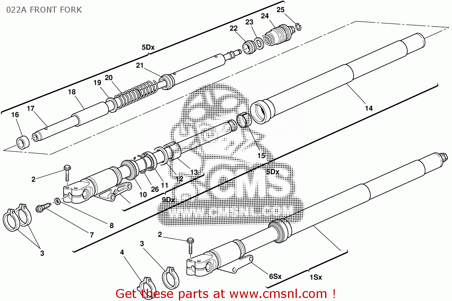 Ducati FORK LEG ASSY, RIGHT 34021331A Ducati FORK LEG ASSY, RIGHT 34021331A